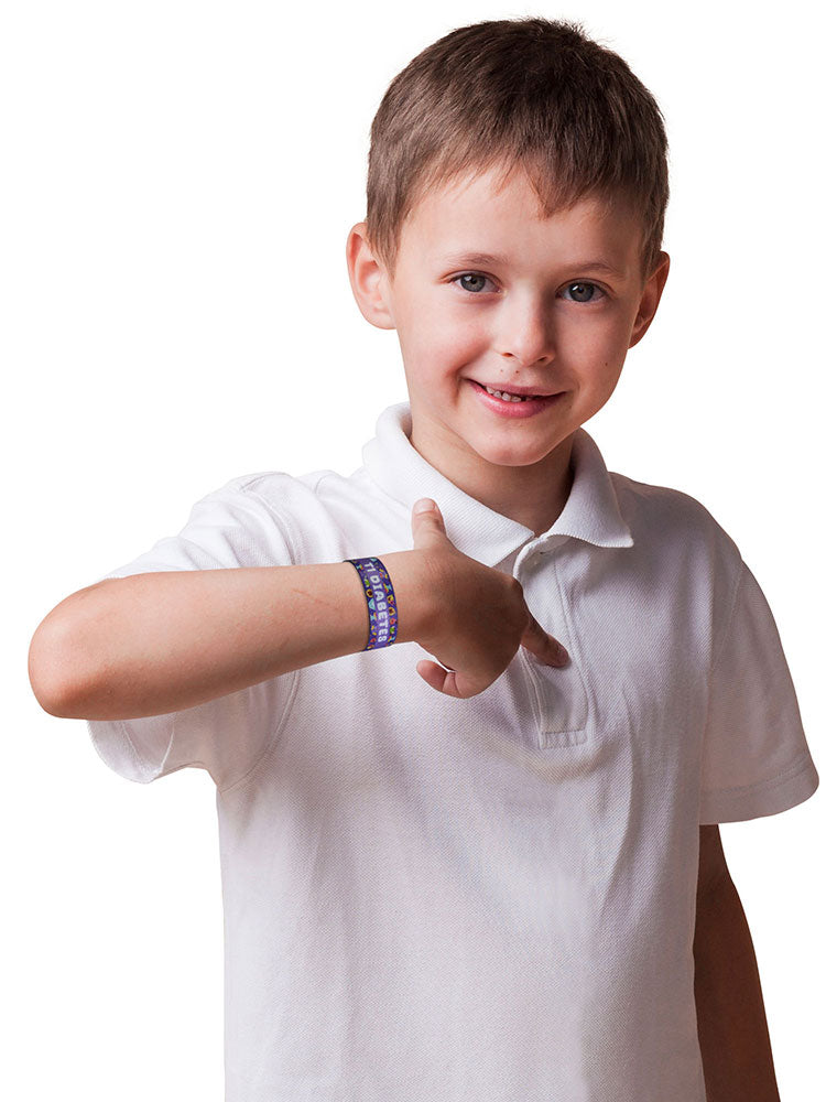 Bracelets réversibles de sensibilisation au diabète de type 1 pour enfants : Monstres du printemps
