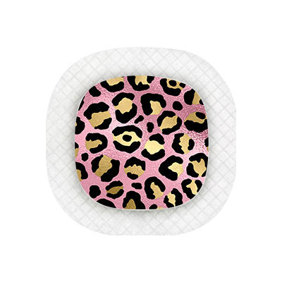 Medtronic Simplera sensor sticker: Pink gold leopard