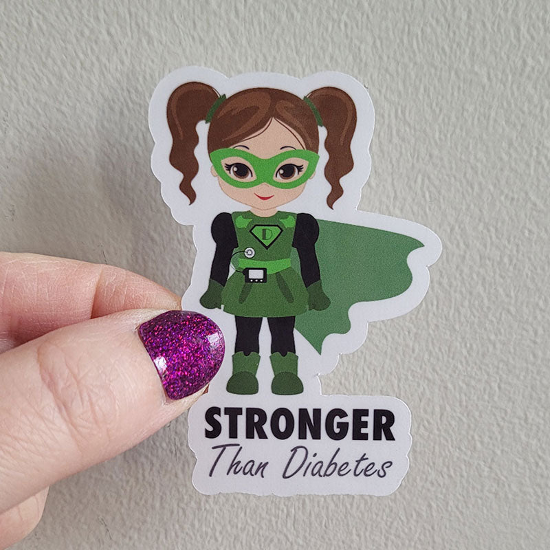 Stronger than Diabetes superhero girl Sticker