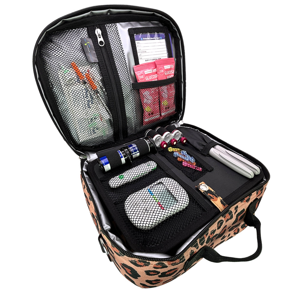 Sugar Medical Diabetes Insulated Travel Bag: Leopard