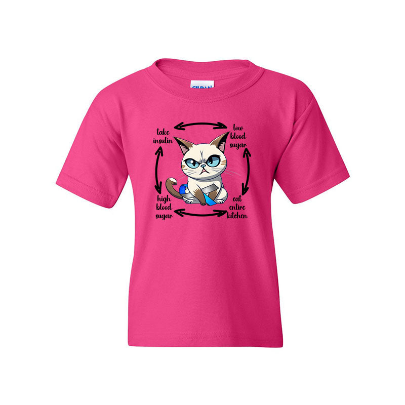 Diabetes Cat Youth t-shirt