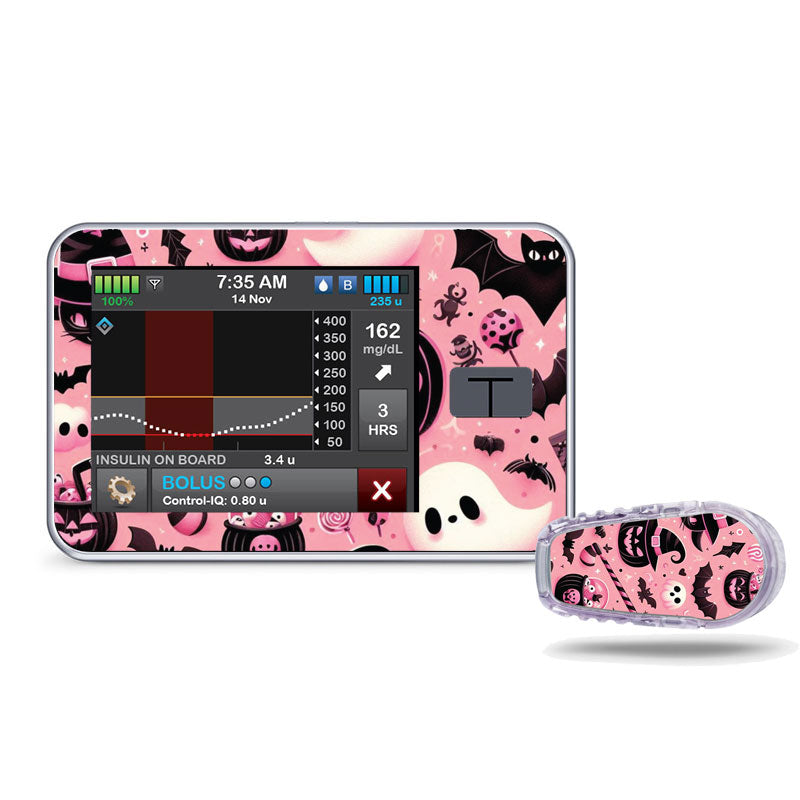 Tandem t:slim decorative sticker: Pink Halloween