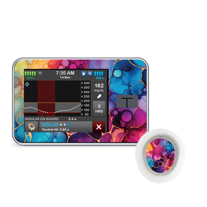 Tandem t:slim decorative sticker: Alcohol ink