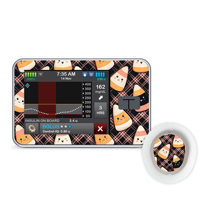 Tandem t:slim decorative sticker: Cute candy corn