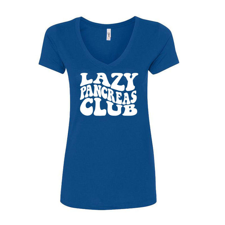 Lazy Pancreas Club T-shirt col V femme