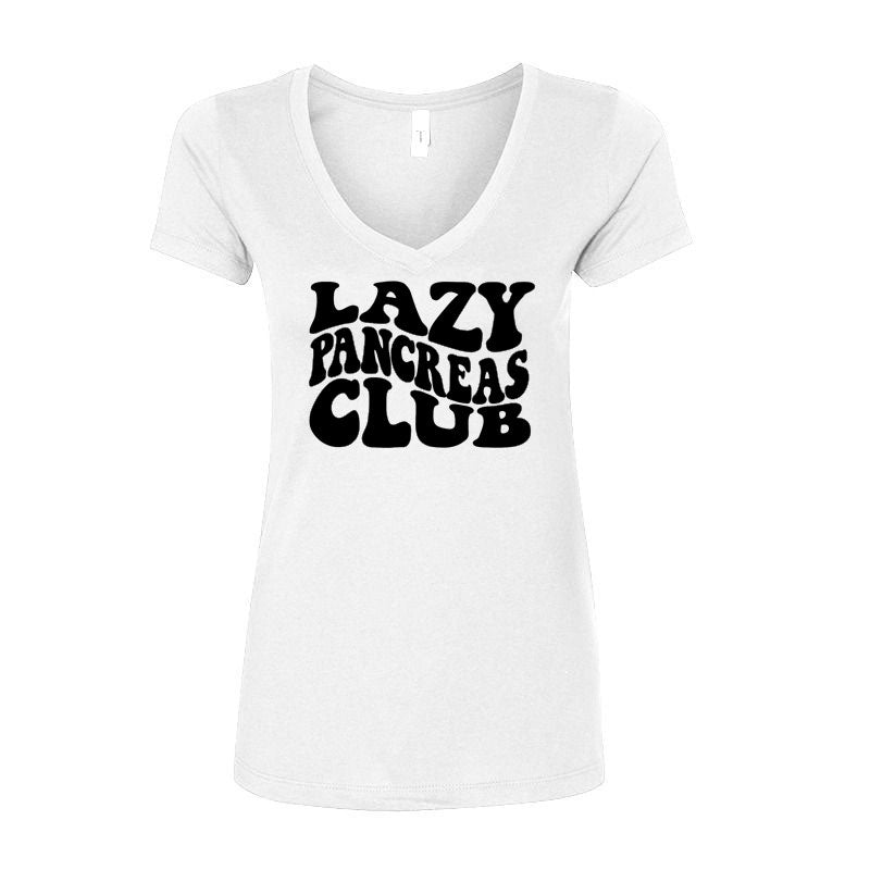 Lazy Pancreas Club T-shirt col V femme