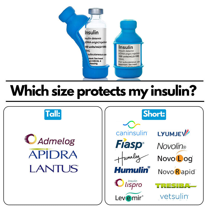 Vial Safe Insulin Vial Protector Case, Short 10mL Size, DIA-BADASS, 3-Pack