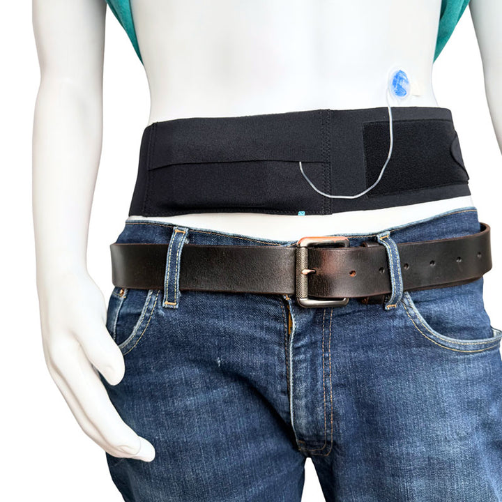 Insulin Pump Waist strap with Grip: Black