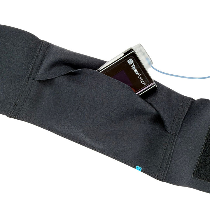 Insulin Pump Waist strap with Grip: Black