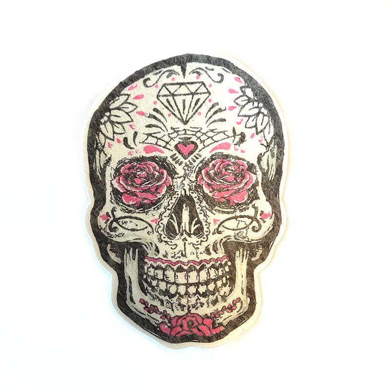 No cutout Silly Patch: Rose sugar skull