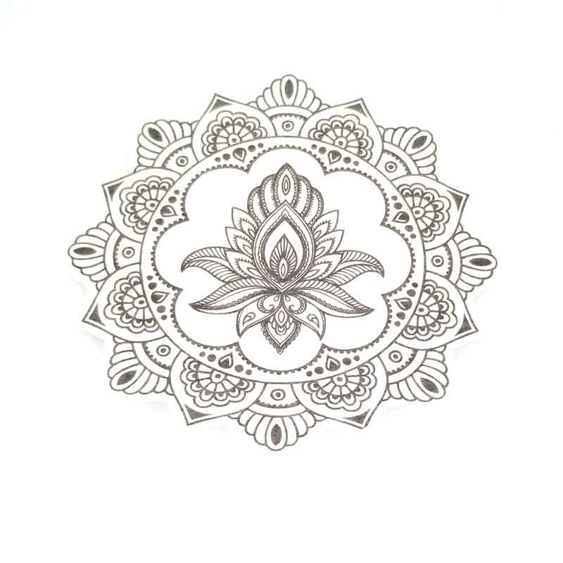 Patch Silly Dexcom G6 : Mandala de lotus au henné noir