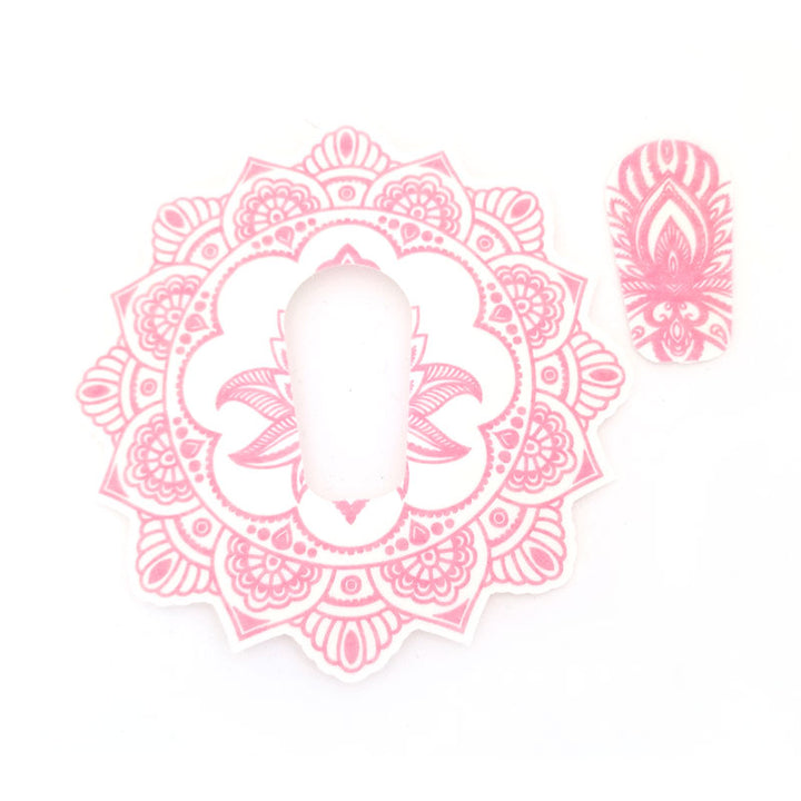 Dexcom G6 Silly Patch: Pink henna lotus mandala
