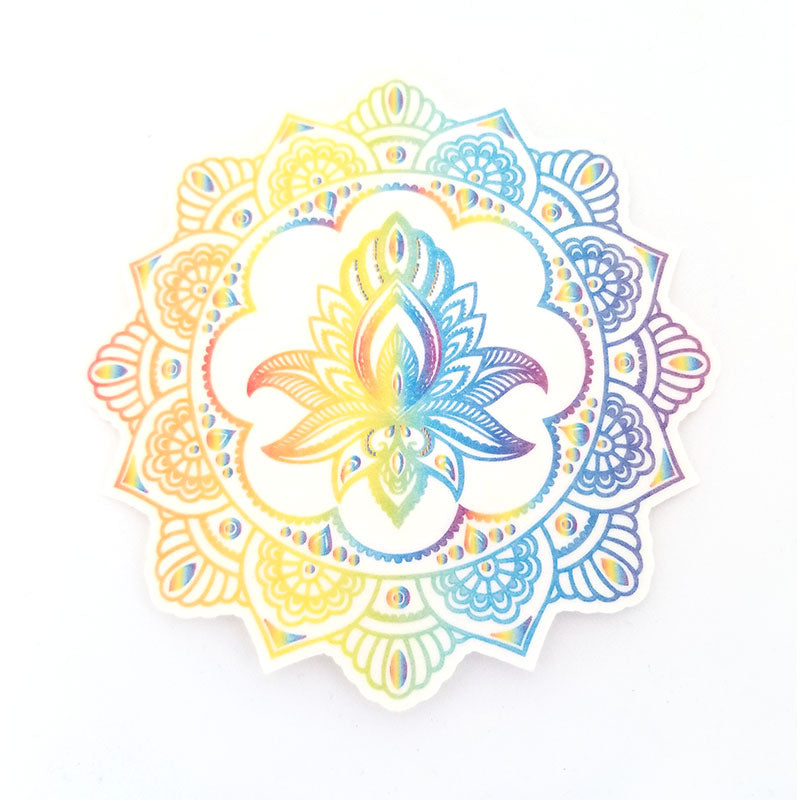 Patch Silly Dexcom G6 : Mandala de lotus au henné arc-en-ciel