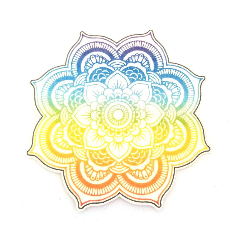 No cutout Silly Patch: Rainbow mandala