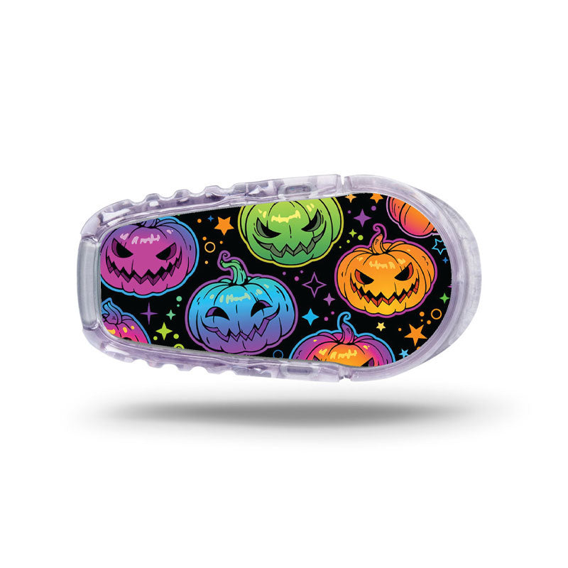 Dexcom G6 transmitter sticker: Colorful pumpkins