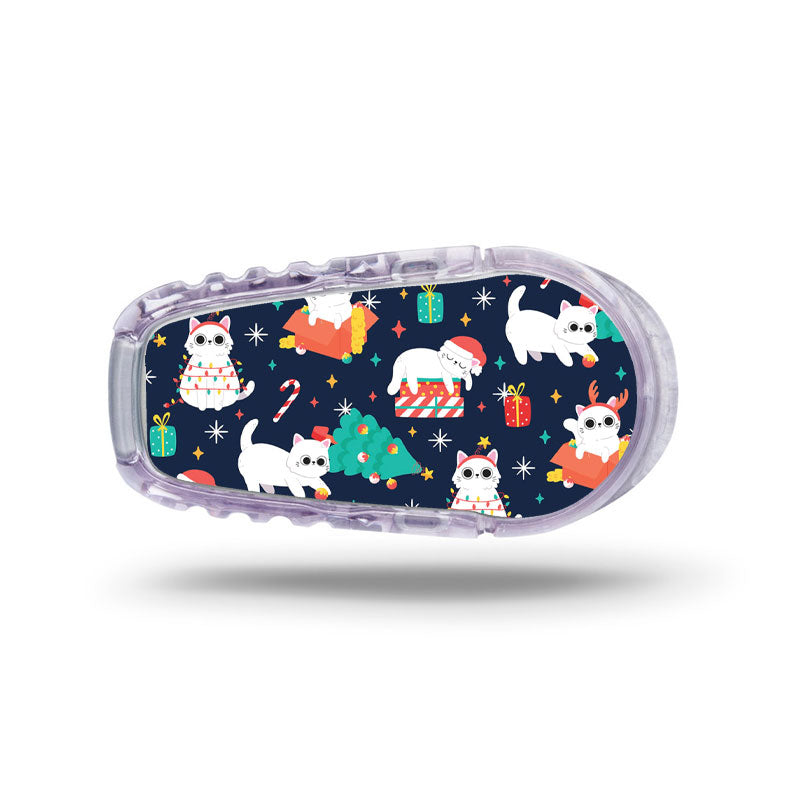 Dexcom G6 transmitter sticker: Playful Christmas cats