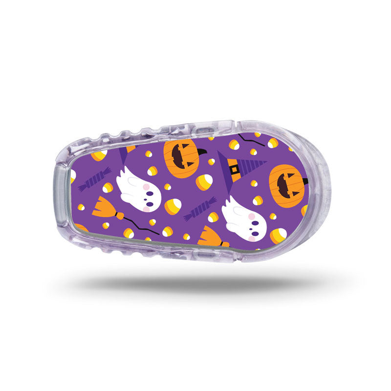 Dexcom G6 transmitter sticker: Purple Halloween