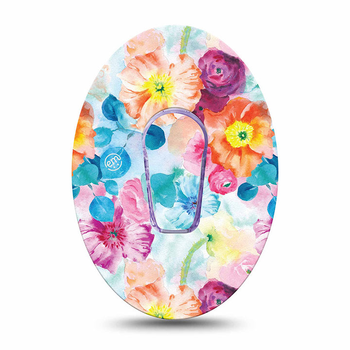 ExpressionMed Dexcom G6 transmitter sticker: Watercolor poppies