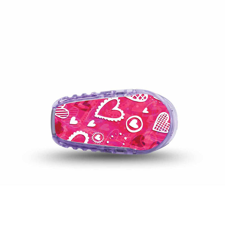 ExpressionMed Dexcom G6 transmitter sticker: Whimsical hearts