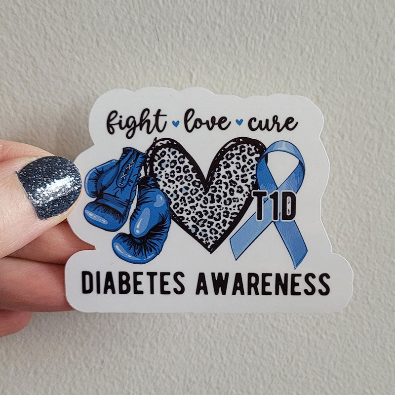 Fight, love, cure T1D Sticker