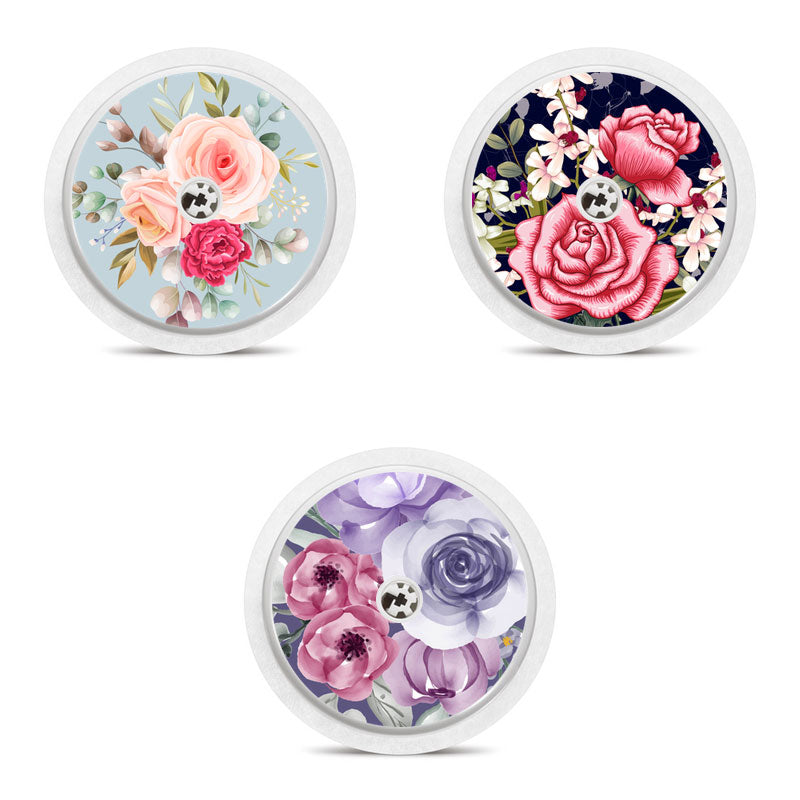 Freestyle Libre 1 & 2 sensor stickers: Pretty roses