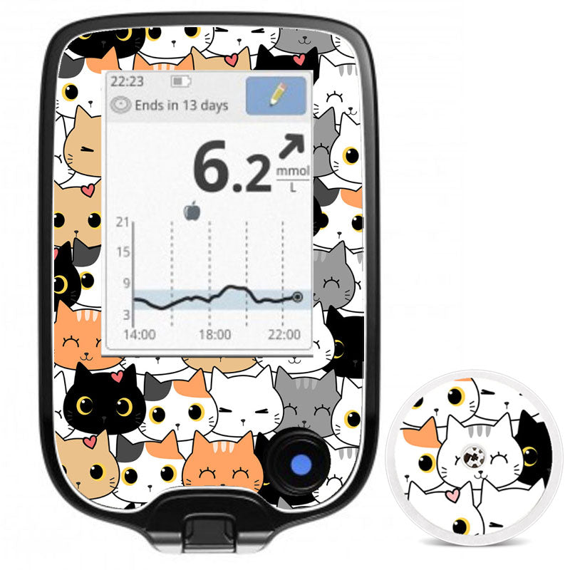 Freestyle Libre 2 reader sticker: Cats