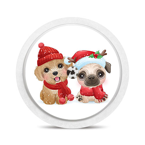 Freestyle Libre 1 & 2 sensor sticker: Christmas dogs