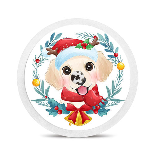 Freestyle Libre 1 & 2 sensor sticker: Holiday dog