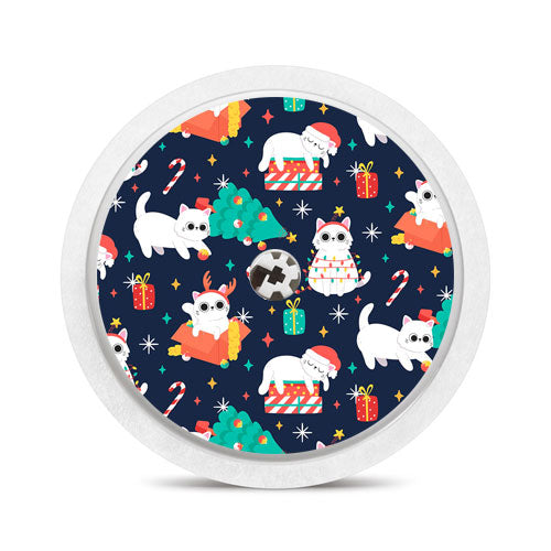 Freestyle Libre 1 & 2 sensor sticker: Playful Christmas cats