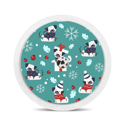 Freestyle Libre 1 & 2 sensor sticker: Playful Christmas dogs