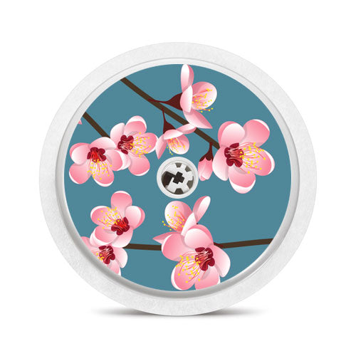 Freestyle Libre 1 & 2 sensor sticker: Blue Cherry blossoms