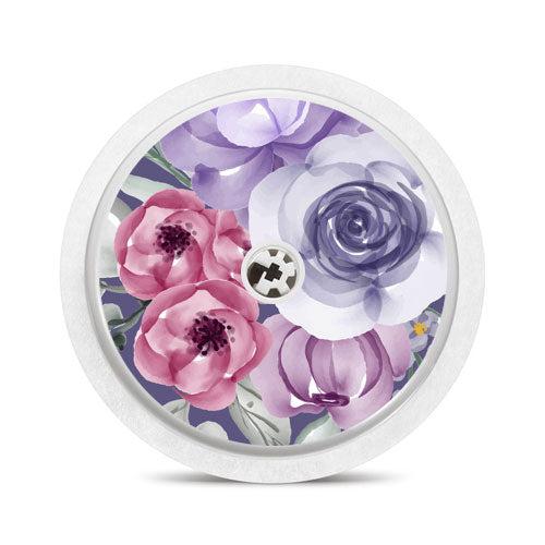 Freestyle Libre 1 & 2 sensor sticker: Purple roses