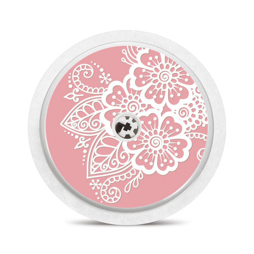 Freestyle Libre 1 & 2 sensor sticker: Lace on pink