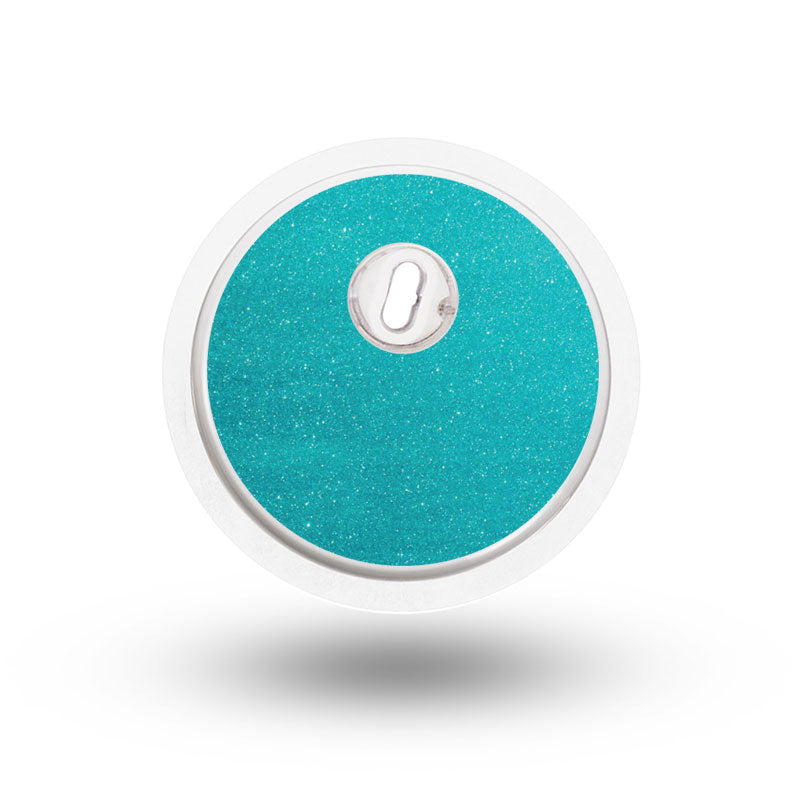 Freestyle Libre 3 sensor sticker: Turquoise glitter