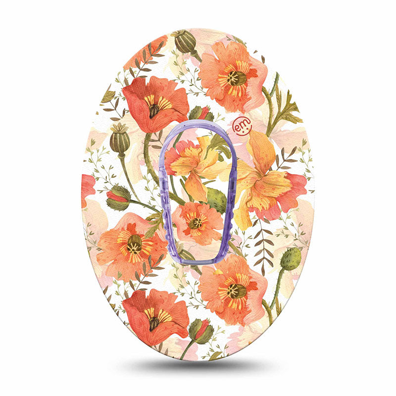 ExpressionMed Dexcom G6 transmitter sticker: Peachy blooms