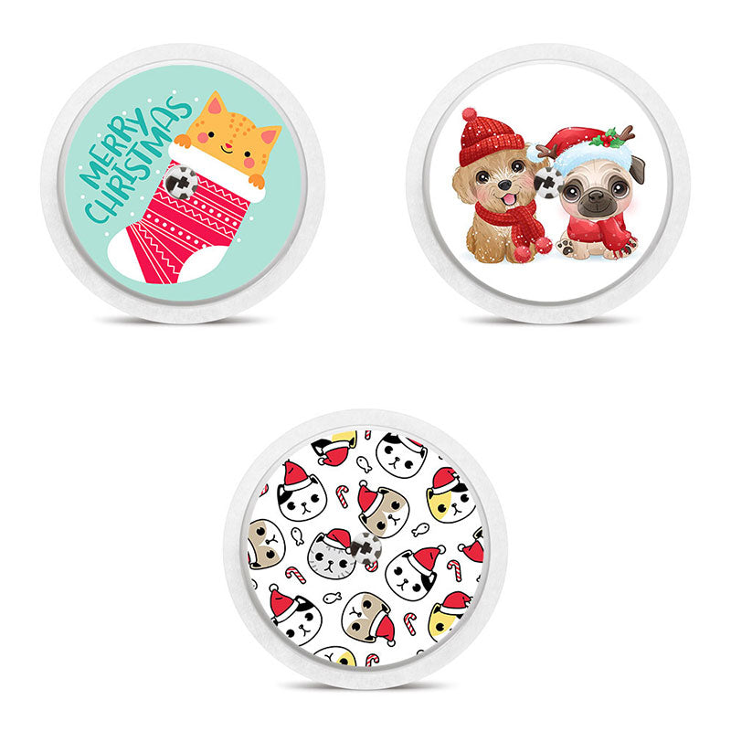 Freestyle Libre 1 & 2 sensor sticker combo pack: Christmas animals