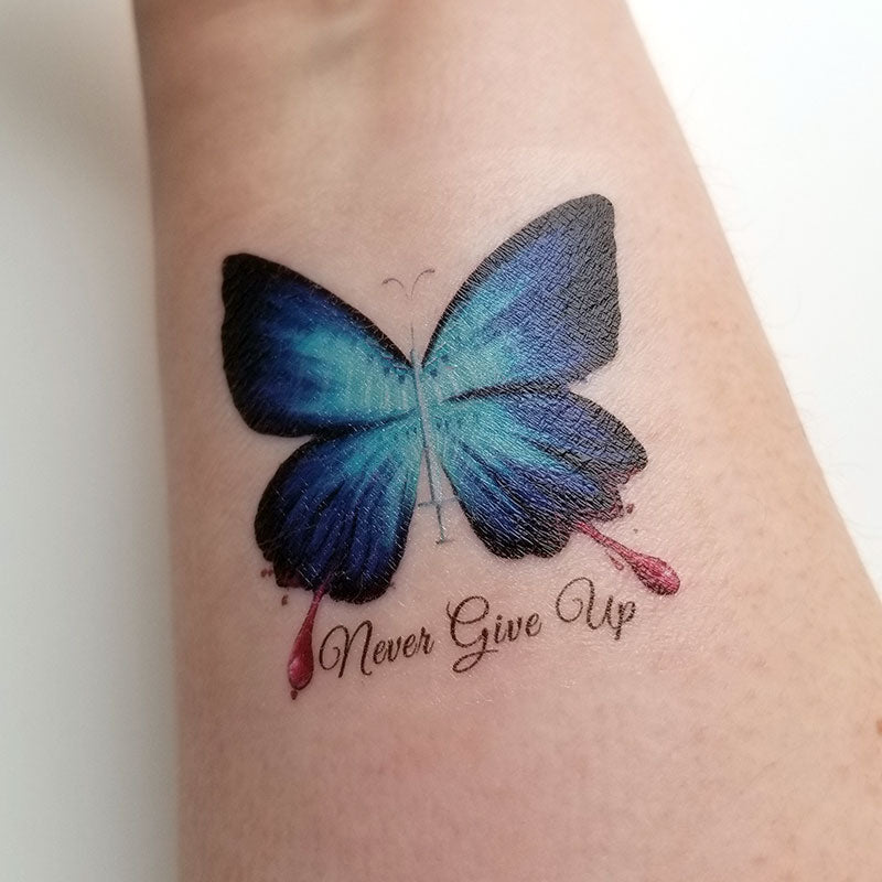 Never Give Up Temporary Tattoo