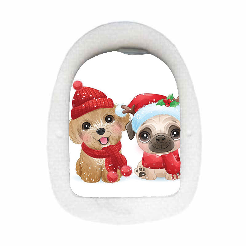 Omnipod decorative sticker: Christmas dogs