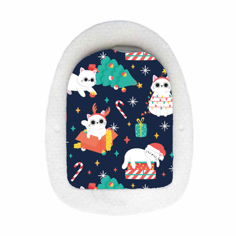 Omnipod decorative sticker: Playful Christmas cats