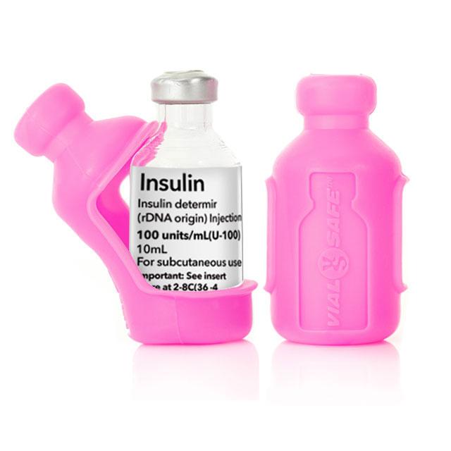 Vial Safe Insulin Vial Protector Case, Short 10mL Size, Pink, 2-Pack